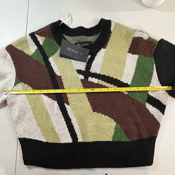 11 Honore Women’s Alexis Pattern Sweater, Abstract Colors, Size 0, NWT - Picture 6 of 13